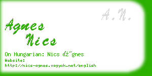 agnes nics business card